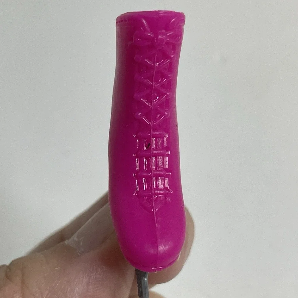 Vintage Barbie Hot Pink Ice Skates Marked China